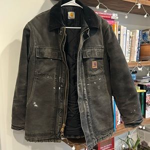 Black Carhartt Men's SM OG quilt lined chore coat